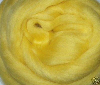 Soft Merino Wool Roving, Bright Yellow,spin/felt/dreads  