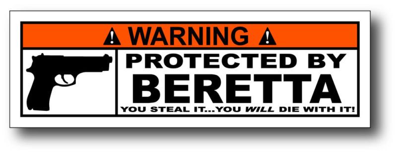 Protected By Beretta Sticker Decal Px4 Storm 92fs grips  