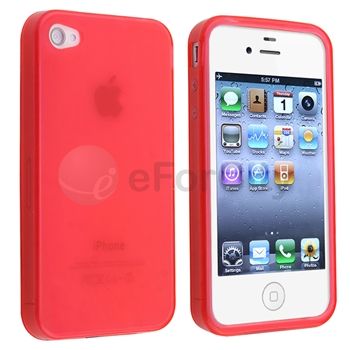 TPU Rubber Case+Car+Home Charger+Cable for iPhone 4 4th  