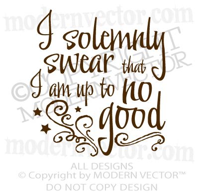   POTTER Vinyl Wall Quote Decal Lettering Stickers I SOLEMNLY SWEAR