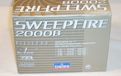 Daiwa Sweepfire 2000B Spinning Fishing Reel Front Drag  