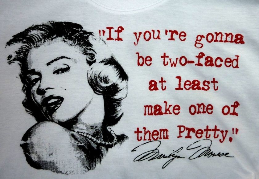 MARILYN MONROE TWO FACED LADIES S M L T SHIRT  