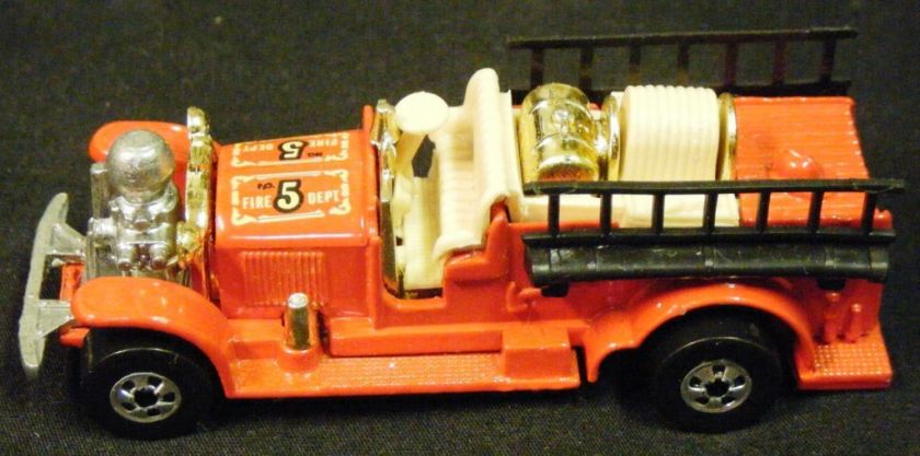 Hot Wheels OLD NUMBER 5 FIRE TRUCK, Mattel 1980   Vintage Die Cast 