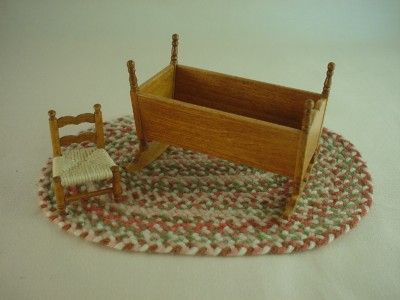 Rocking Cradle Antique Style, Child Chair   American Miniature Artist 