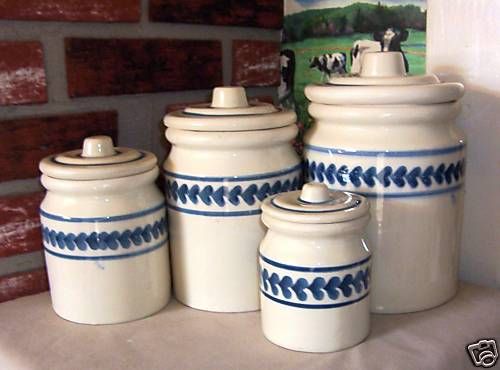 HARTSTONE POTTERY MADE IN U.S.A. 8 PC. CANISTER SET  