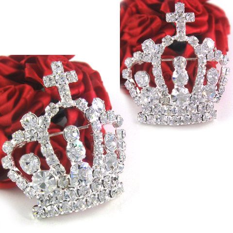 Princess Crown Tiara Austrian Crystal Pin Brooch P483  