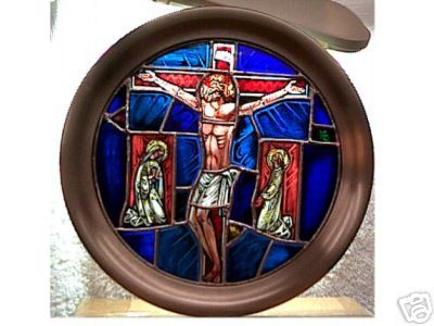1976 #1 FRANKLIN MINT EASTER FINE STAINED GLASS PLATE*  