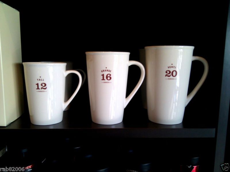 2010 Starbucks Venti Grande Tall Coffee Mug Set NEW MNT  