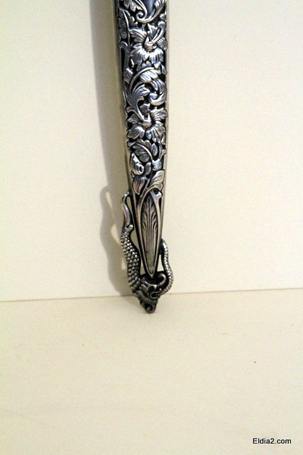 Antique Knife Dagger with Horse & Silver Scabbard  
