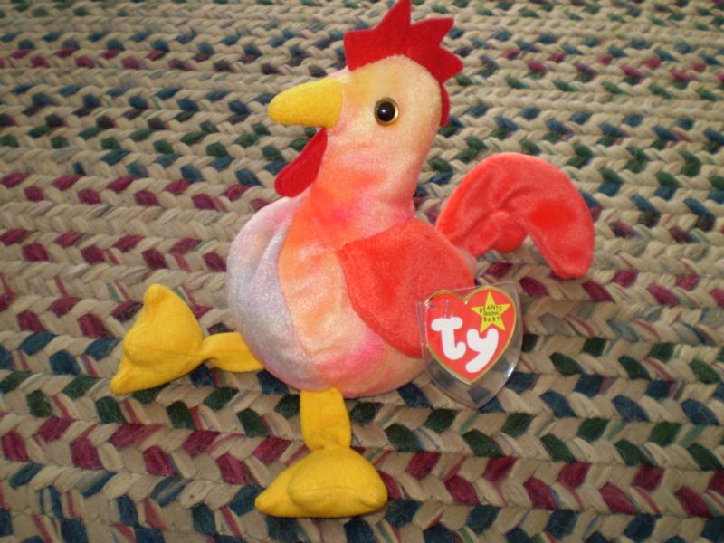 Ty Beanie Baby Plush Chicken Rooster Strut 1996 Toy  
