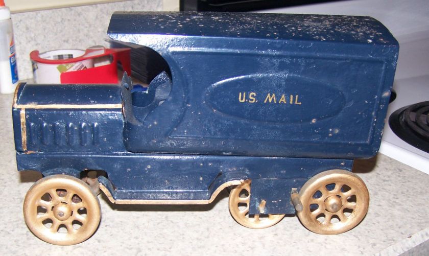   Schieble Friction Fly Wheel Driven U.S. Mail Truck Nice Action C 4