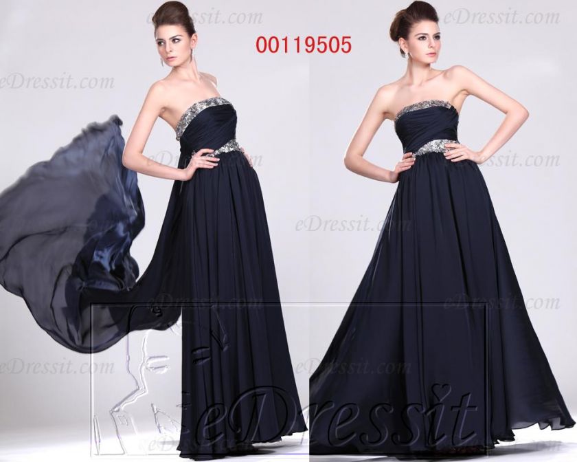 eDressit 2011 Strapless Blue Prom Gown Dress US 4 US 18  