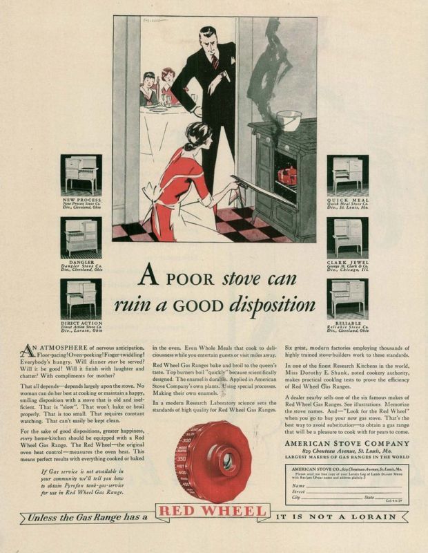 1929 AD American Stove Co. Red Wheel temperature dial  