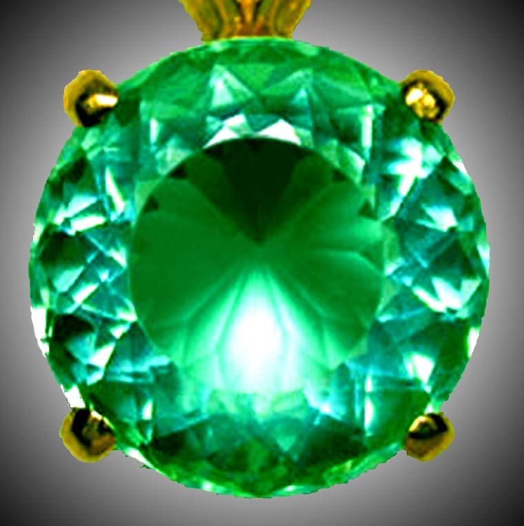 23ct GREEN FLUORITE Gemstone GOLD Jewelry PENDANT NH  