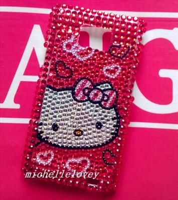 Hello Kitty Rhinestone Bling Back Cover Case for Samsung Galaxy S2 